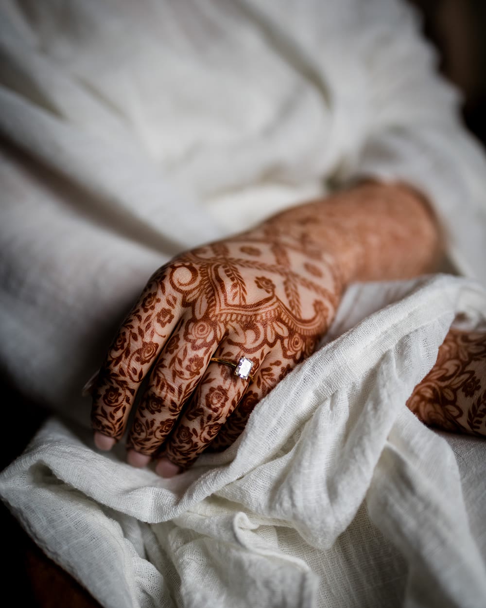 A hand painted with henna