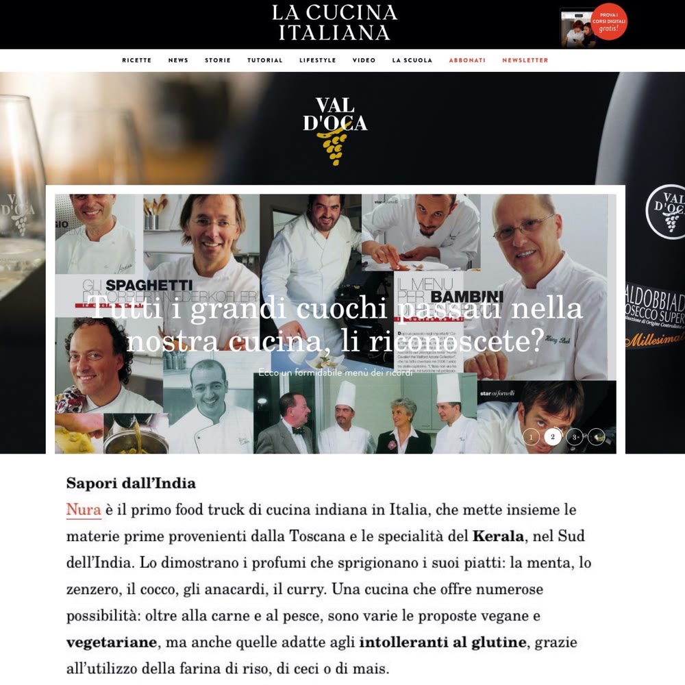 The page in La Cucina Italiana on NURA